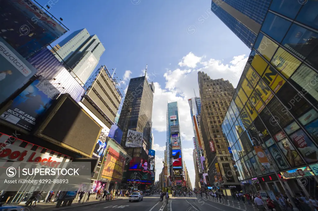 Times Square, Midtown Manhattan, New York state, USA.