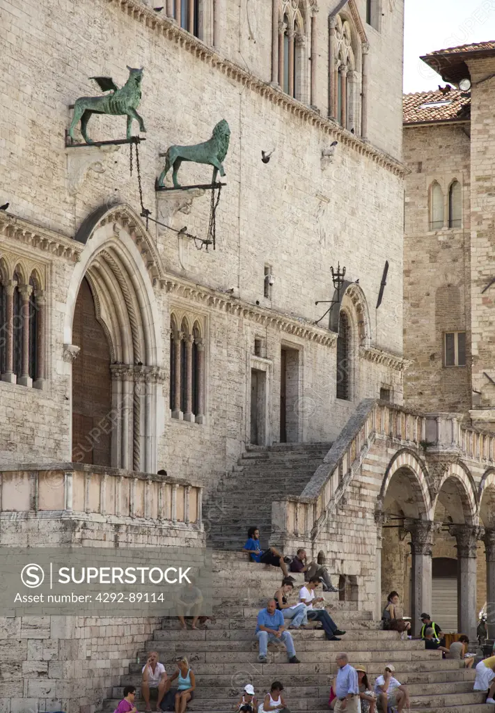 Italy, Umbria, Perugia, Palazzo dei Priori