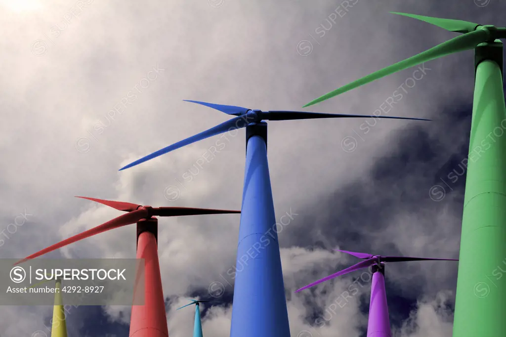 Setup of colored wind turbines