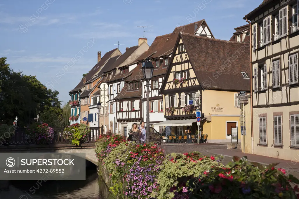 France, Alsace, Haut Rhin, Colmar, half-timbered houses
