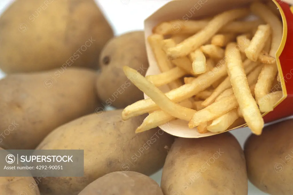 French fries and potatoes