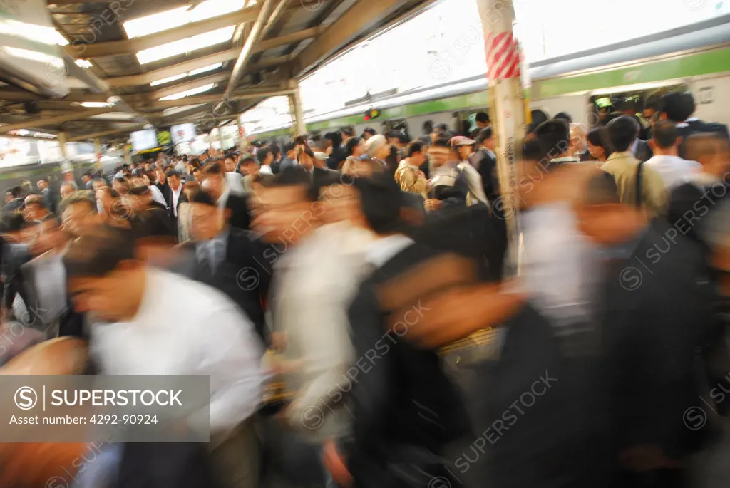 Japan, Tokyo, railway station, rush hour
