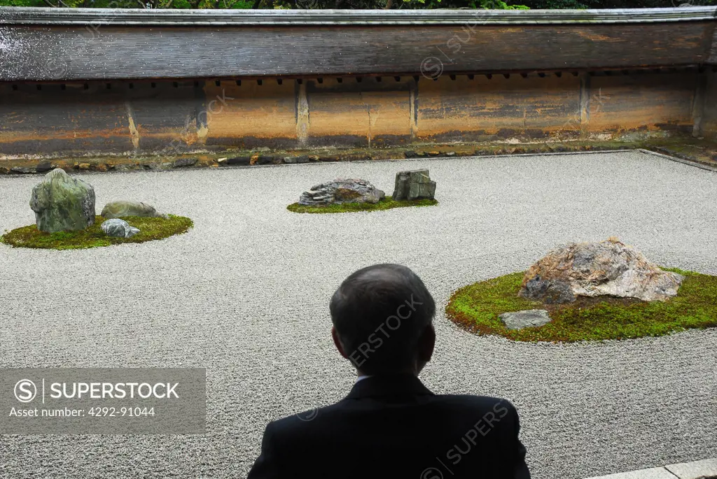 Person sitting at Royan-ji, Kyoto,Japan