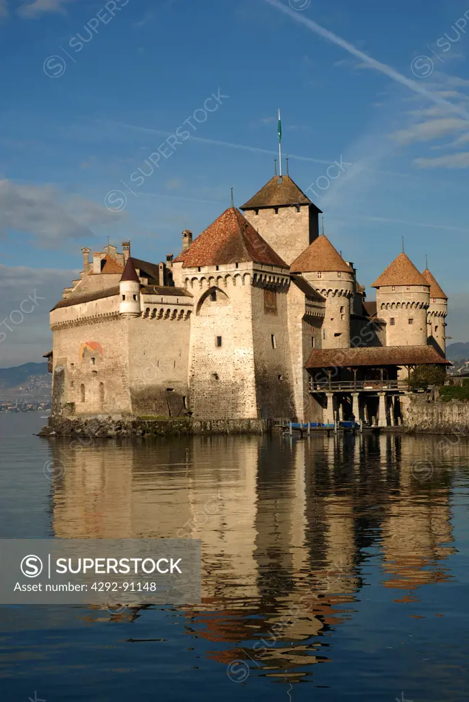 Switzerland, Montreux, Geneva Lake, Chateaux de Chillon