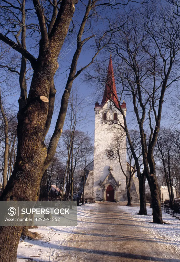 Estonia, the church of Keila in winter