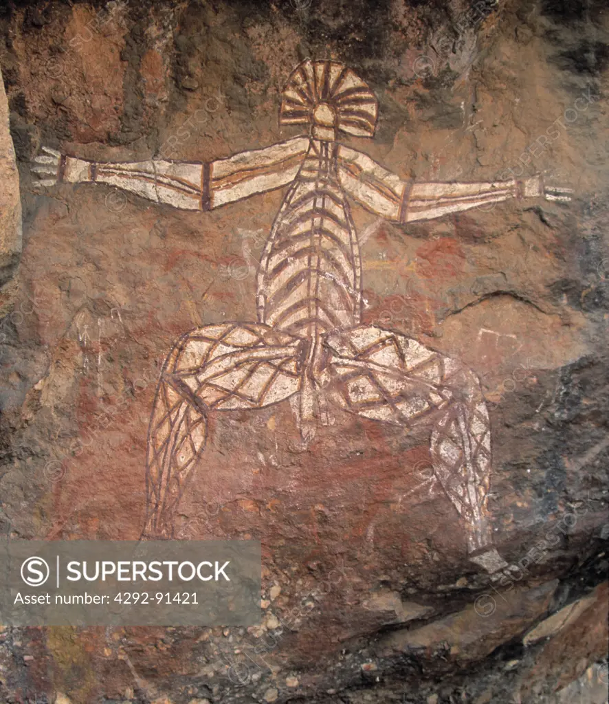 Australia, Northern Territory, Kakadu National, Park Anbangbang Shelter, aboriginal rock painting