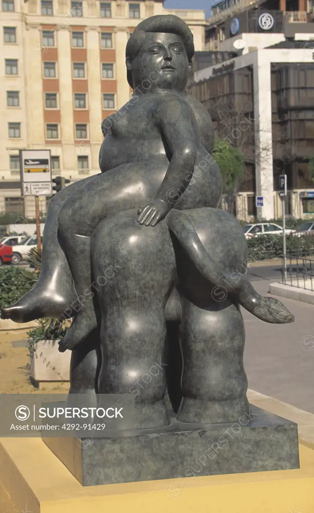 Europe, Spain, Madrid, Colon square, Botero sculpture