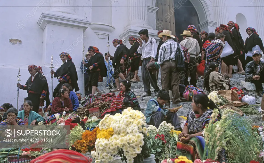 Antigua, Guatemala, Chichicastenango, ritual Procession at Santo Tomas church