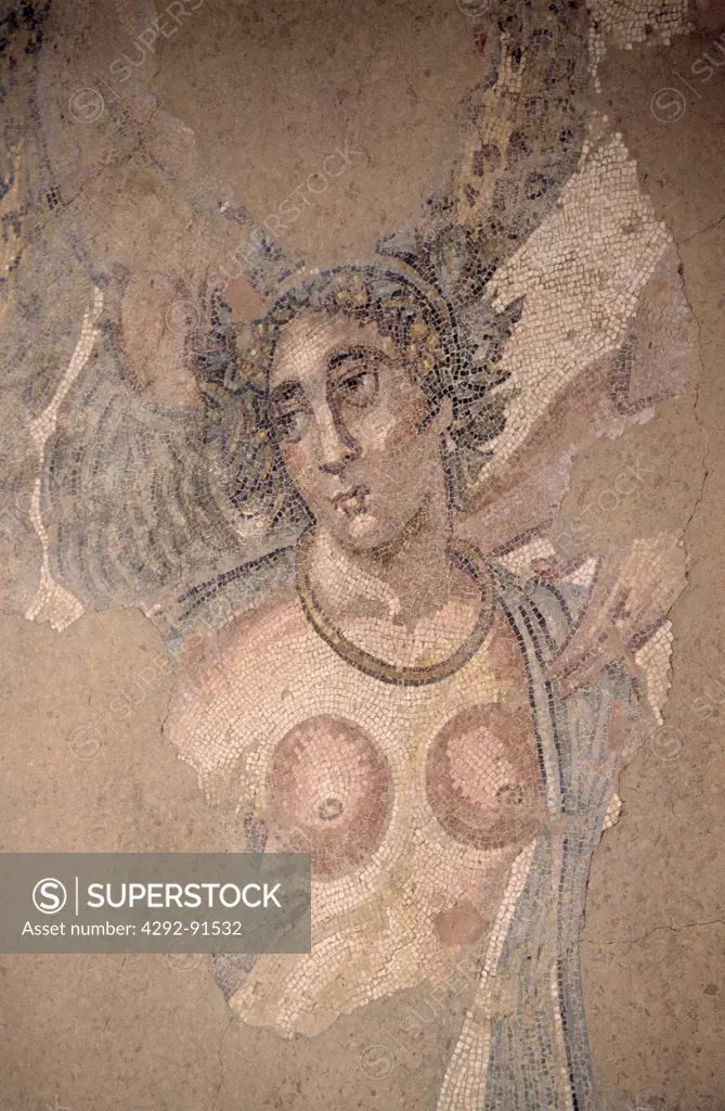 Italy, Sicily, Piazza Armerina, mosaics of the roman villa of Casale, 3rd century