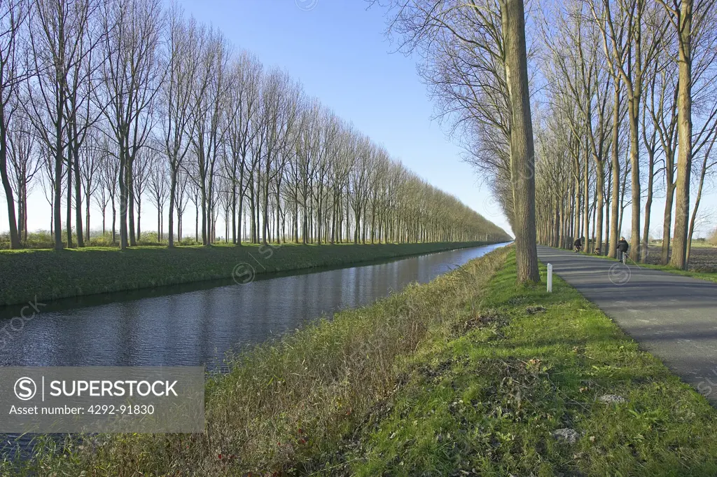 Belgium, West Flanders, canal of Damme