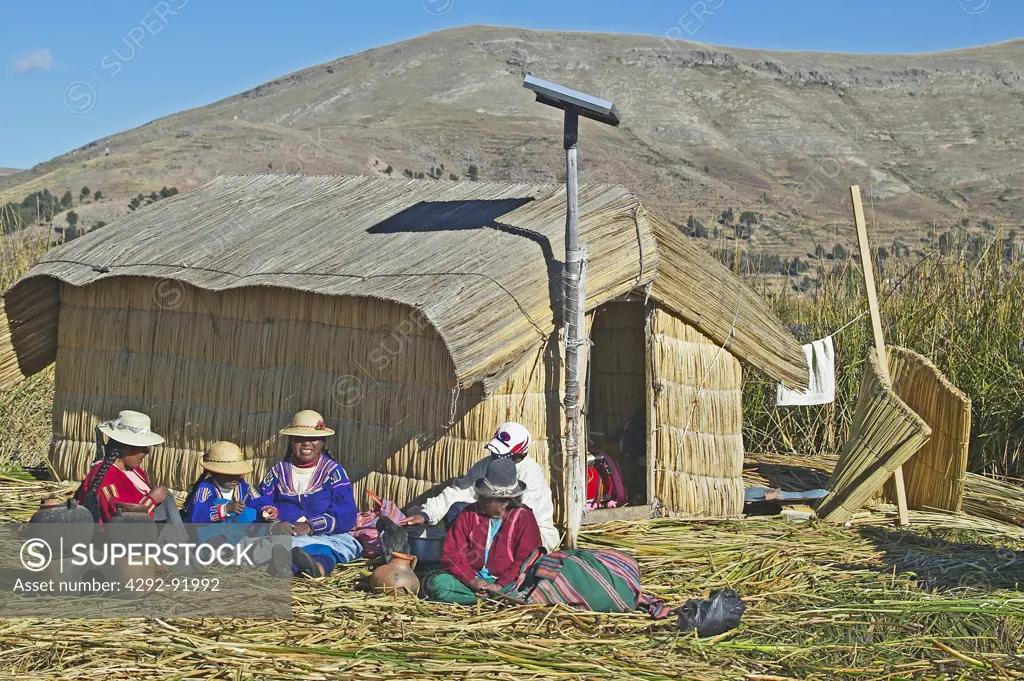 Peru, South America, Titicaca Lake, Uros Indian