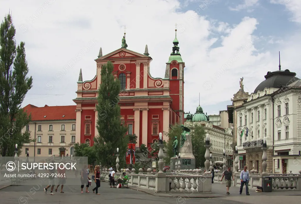 Slovenia, Ljubljana. The Franciscan Monastery and Church of the Annunciation.