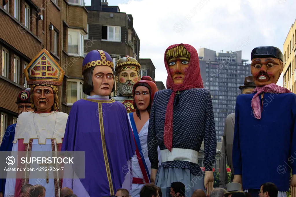 Belgium, Liege city, in Outremeuse, Roture, Parade during the feast day of August 15th