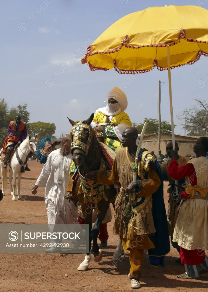 Africa, Cameroon, Ngaoundere, El Kebir sacrifice feast, the King Mohamadou Hayatou Issa