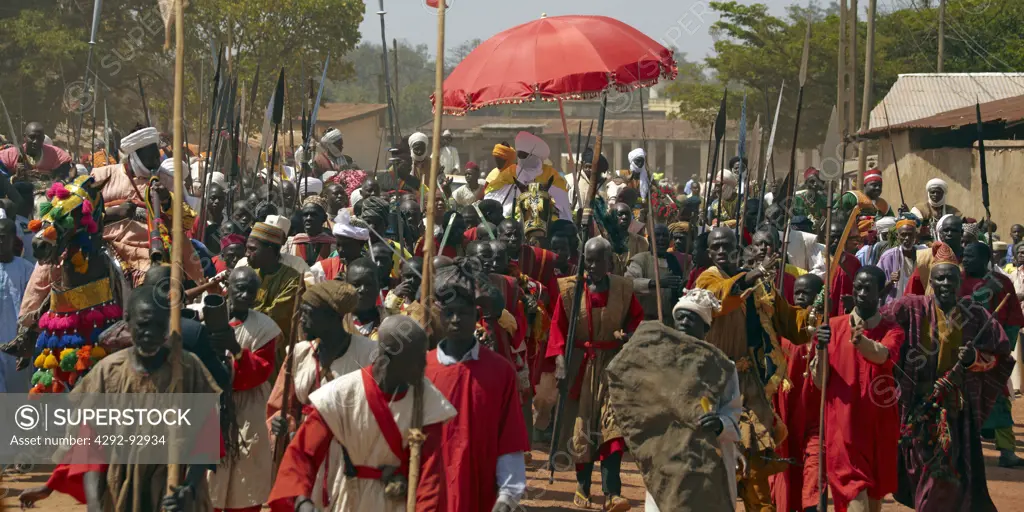 Africa, Cameroon, Ngaoundere, El Kebir sacrifice feast, the King Mohamadou Hayatou Issa