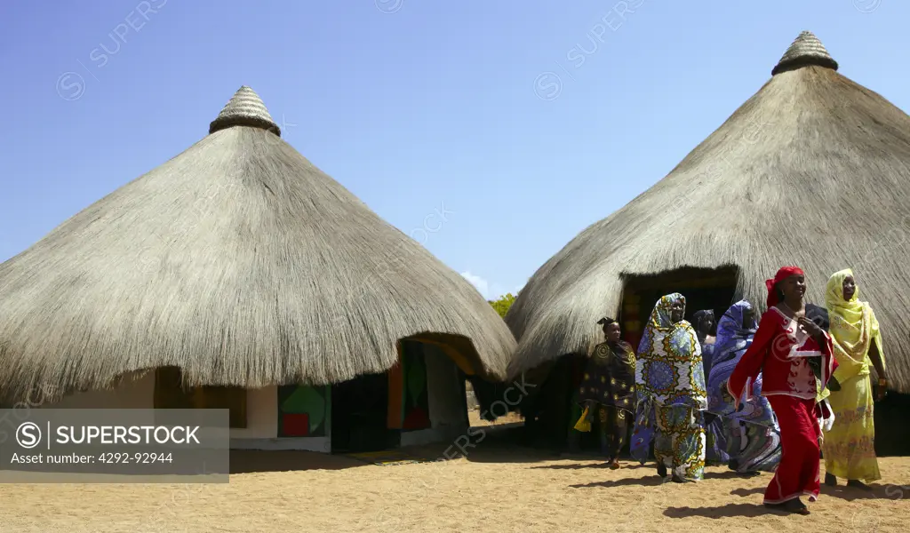 Africa, Cameroon, Adamaoua, village scene, the Lamido Palace of the king Mohamadou Hayatou Issa