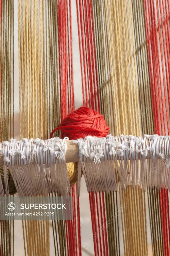 Italy, Lombardy, Historical Reenactment Medieval, Loom