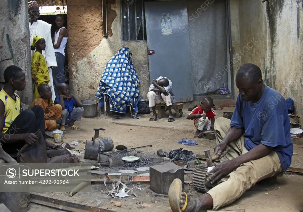 Africa, Cameroon, Garoua, iron workers craftsman