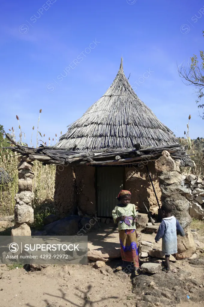 Africa, Cameroon, Masahva, village scene