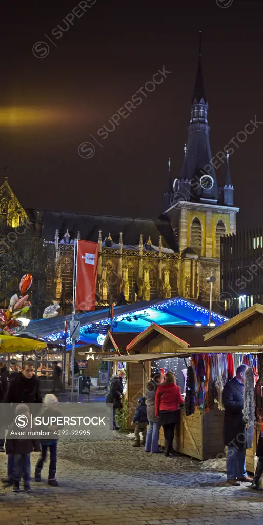 Belgium, Liege, Market place, Christmas market