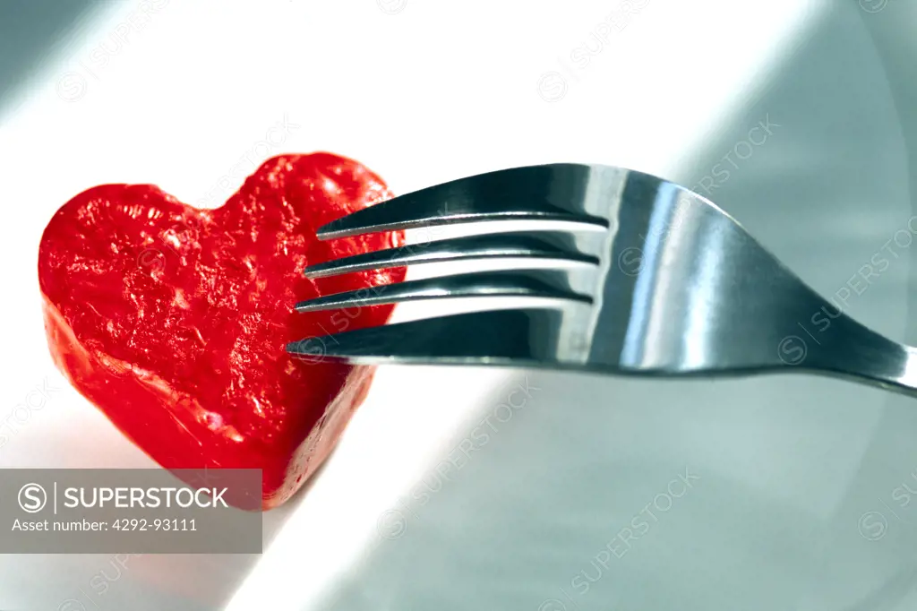 Fork carving heart shape