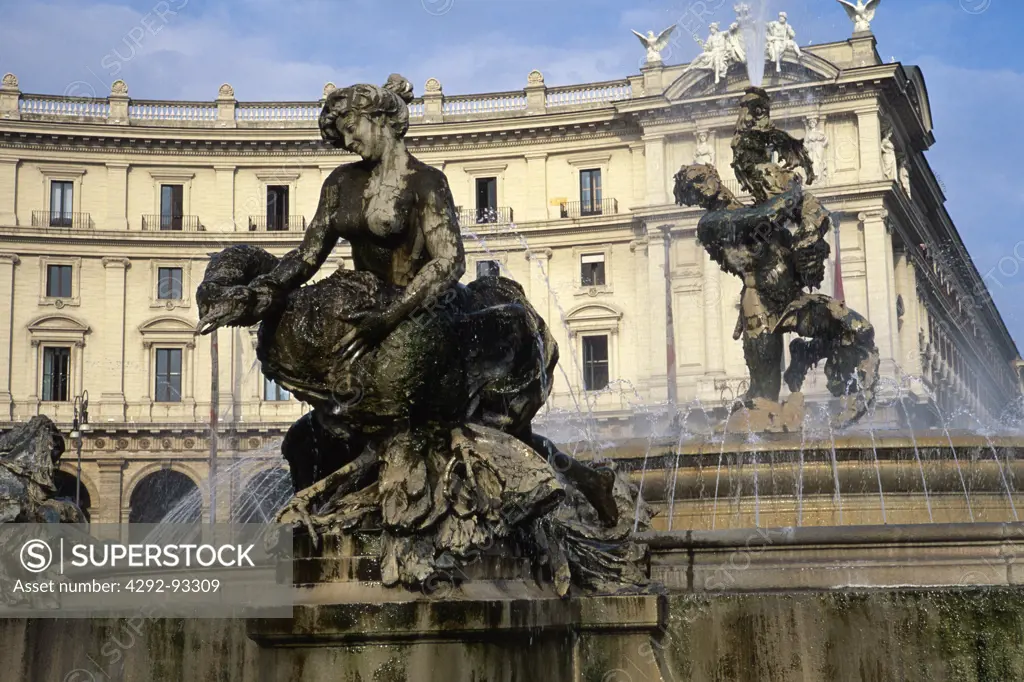 Italy, Lazio, Rome. Repubblica square, Naiadi fountain
