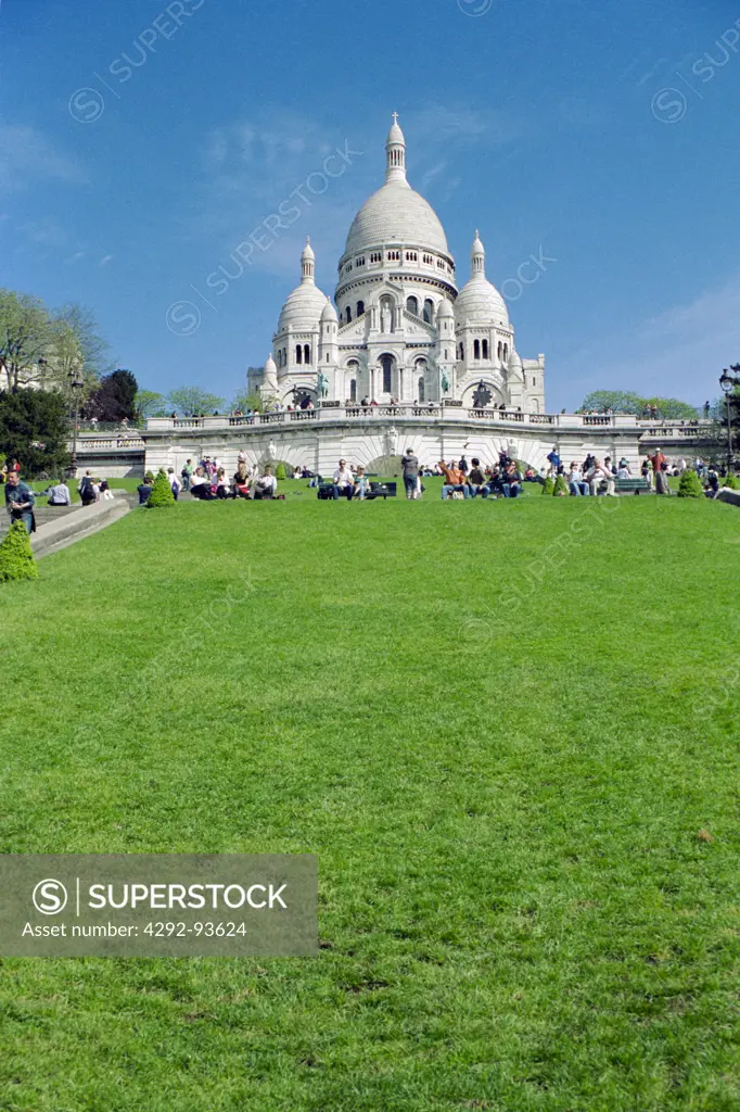 France, Paris, Montemartre, Basilique du Sacre Coeur, Church.
