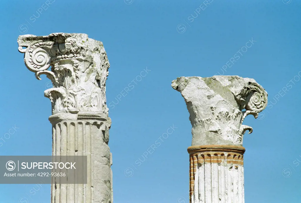 Italy, Friuli Venezia Giulia, Aquileia, Roman Ruins, Forum, Column Capital.