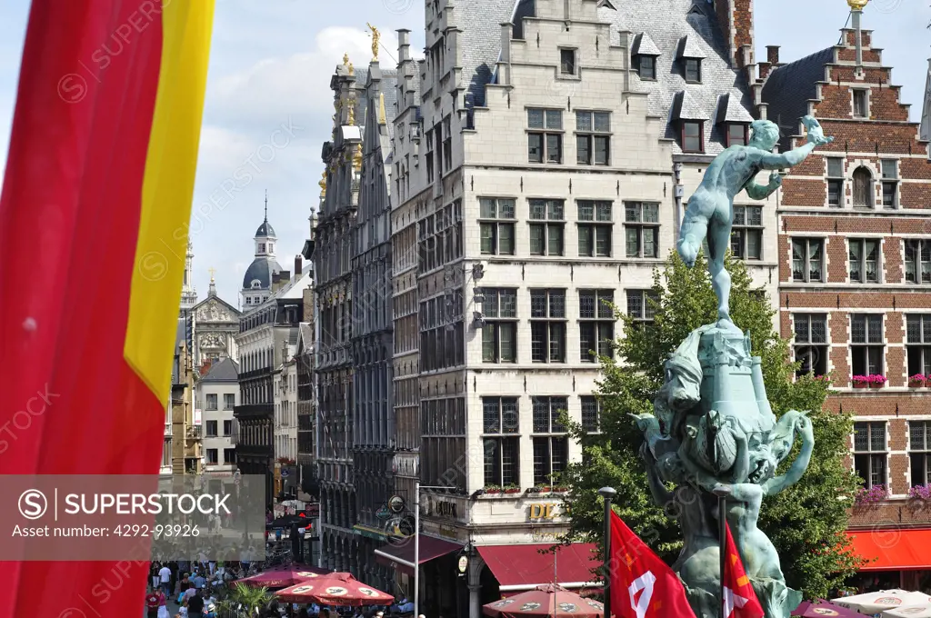 Belgium, Falnders, Antwerp, Grote Markt, Brabo Fountain