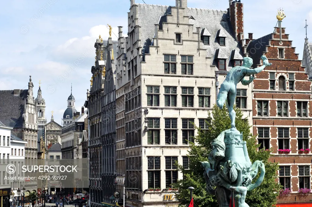 Belgium, Flanders, Antwerp, Grote Markt, Brabo Fountain