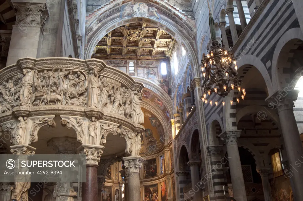 Italy, Tuscany, Pisa, Duomo di Santa Maria Assunta Cathedral, Pulpit Giovanni Pisano Artist