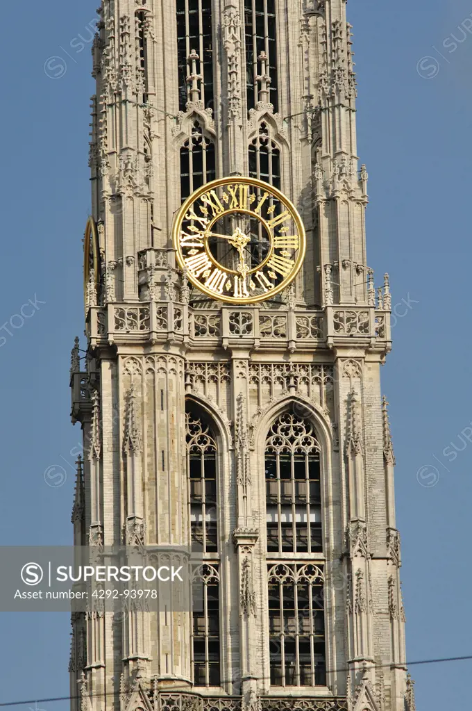 Belgium, Flanders, Antwerp, Cathedral of Our Lady, Onze-Lieve-Vrouwekathedraal, Belfry