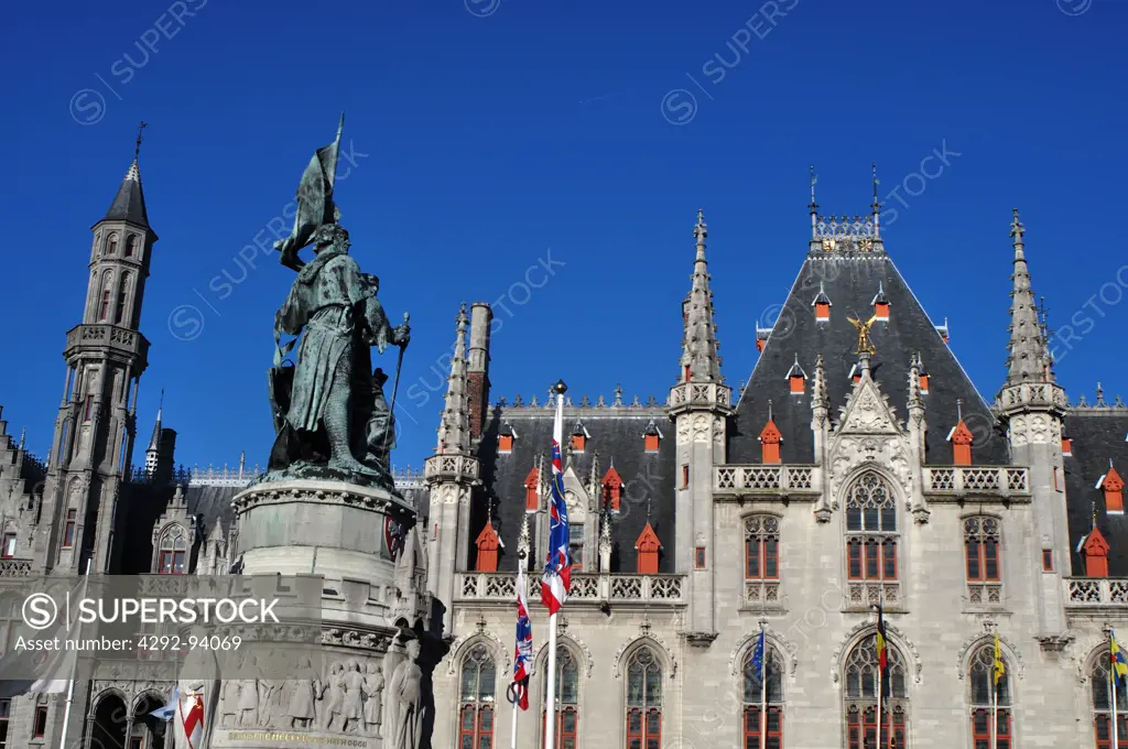 Belgium, Flanders, Bruges, Market Square, Provincial Government Palace