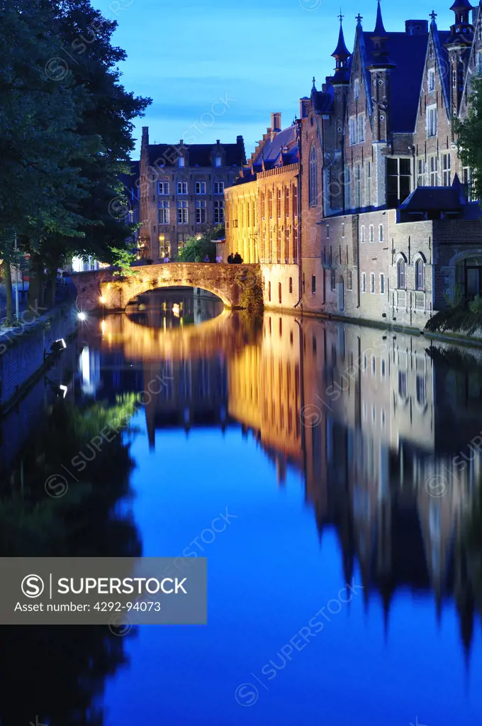 Belgium, Flanders, Bruges, Canal