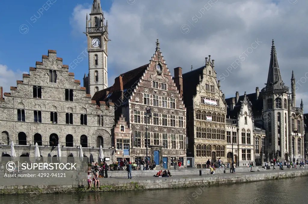 Belgium, Flanders, Ghent, River Leie