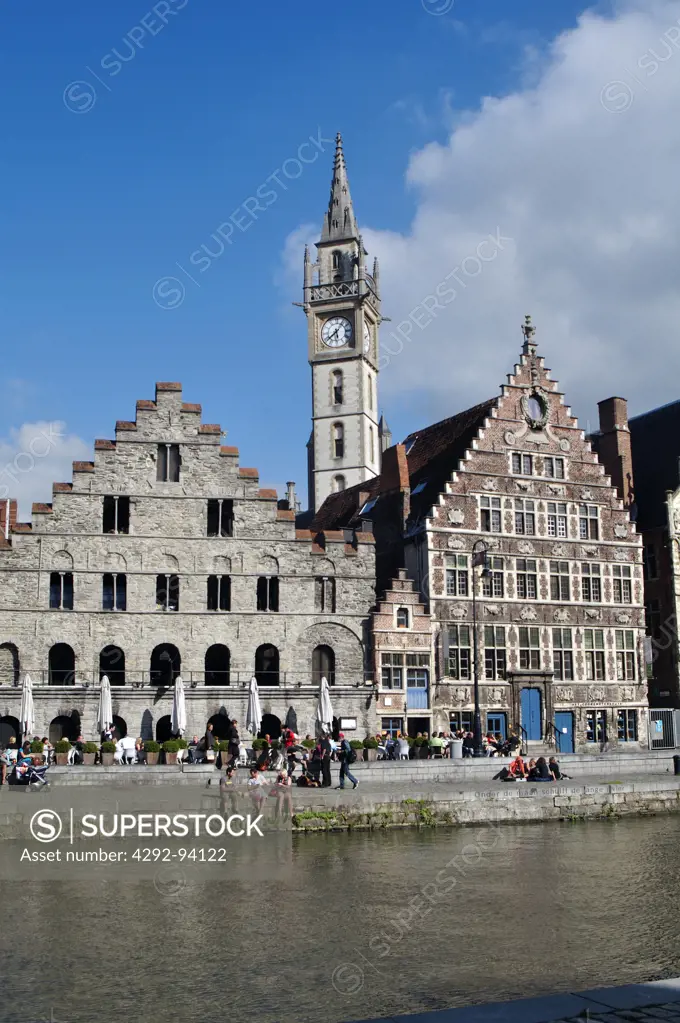 Belgium, Flanders, Ghent, River Leie
