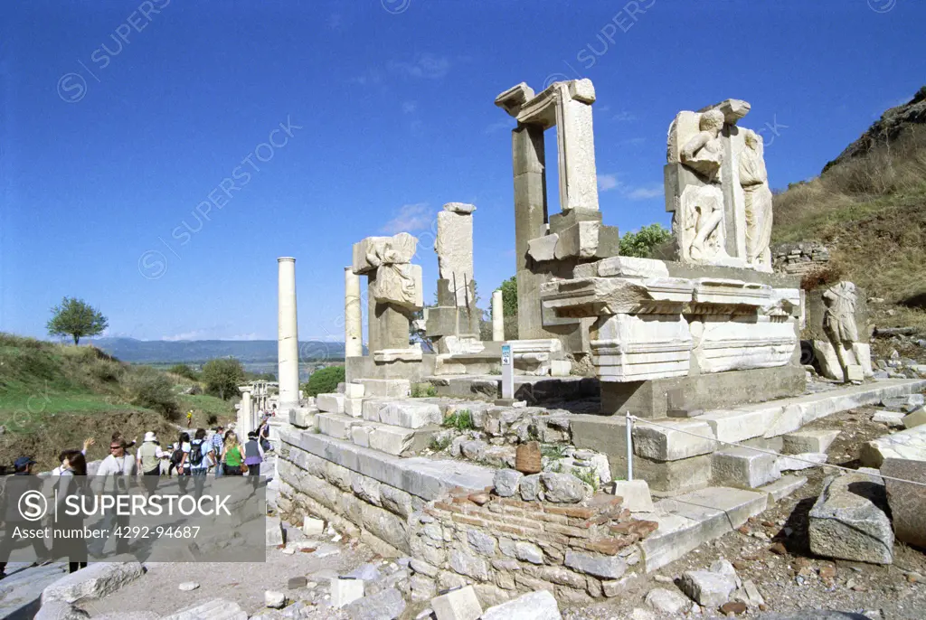 Turkey, Kusadasi, Ephesus, Historic Roman ruins, the Memmius Memorial