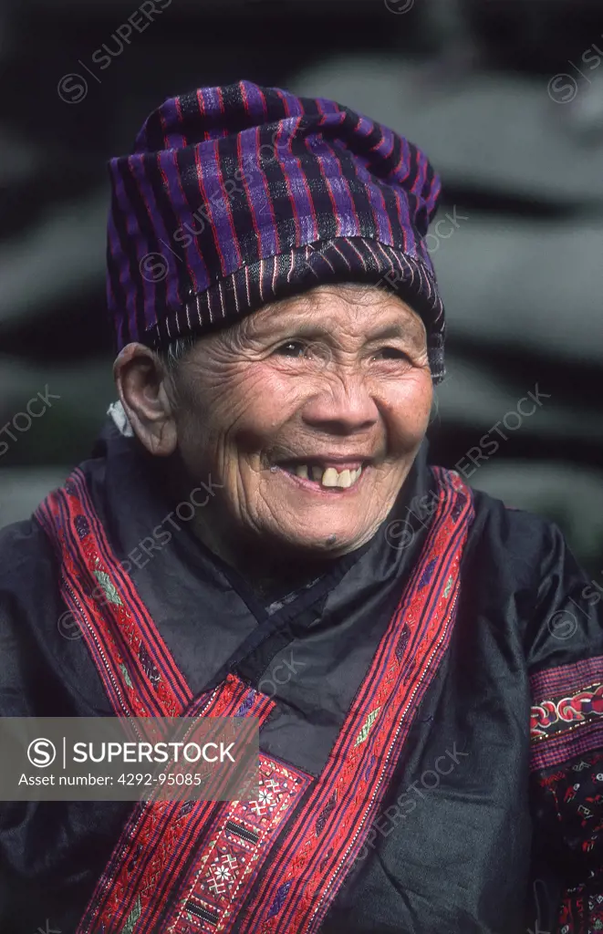 China - Guizhou province - old Miao woman