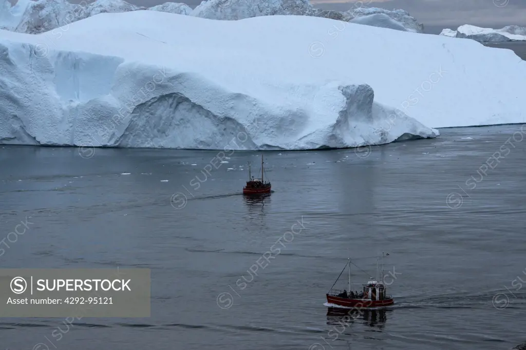 Greenland, Ilulissat, Icejord Unesco Heritage, Fishing boat