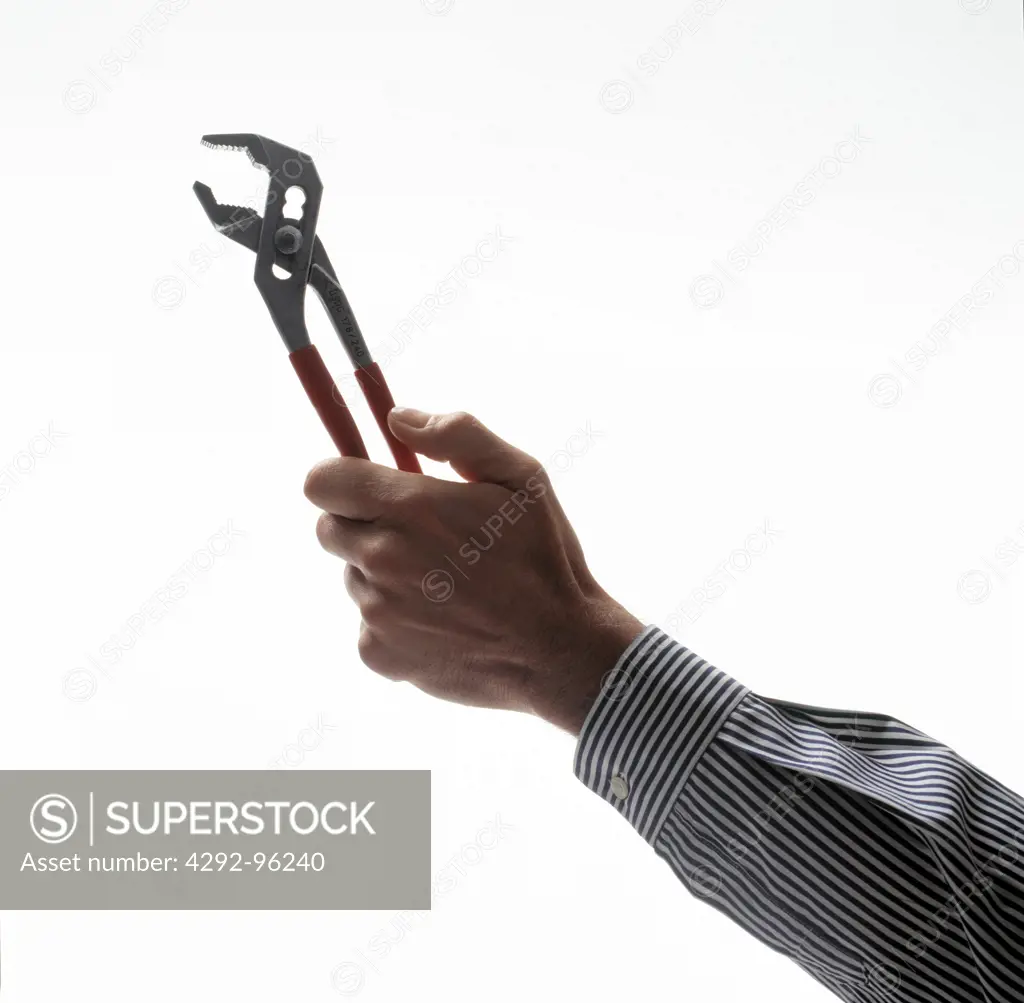 Man holding plier