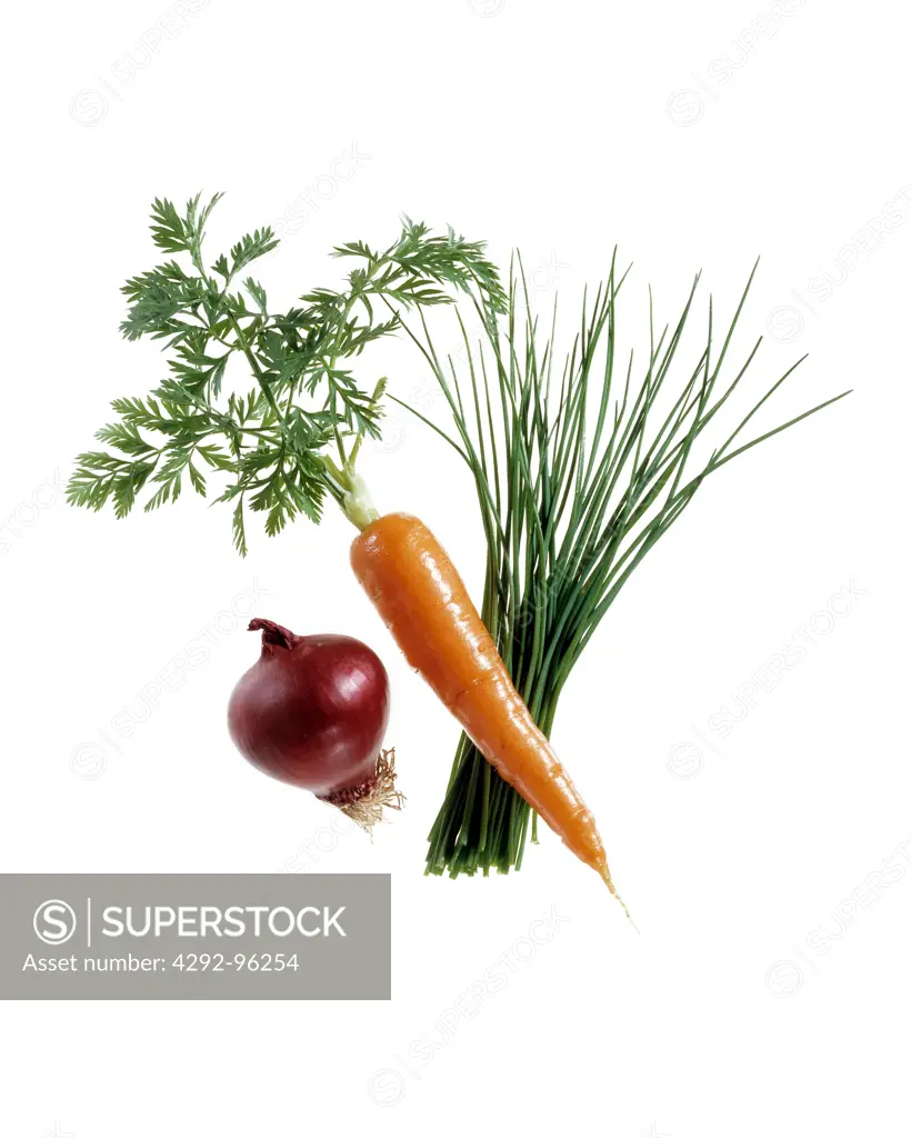 Onion, carrot and chives