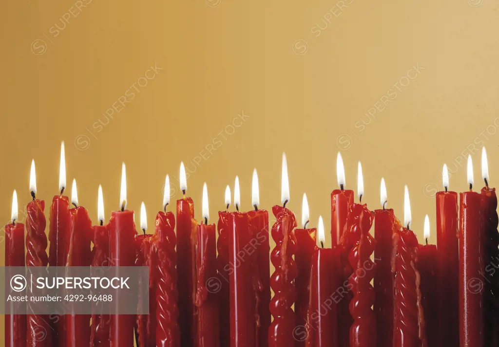 Red candles burning