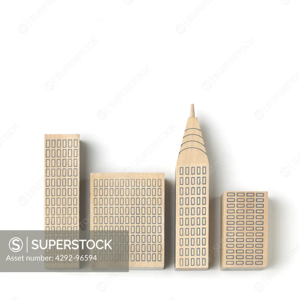 Wooden model buildings