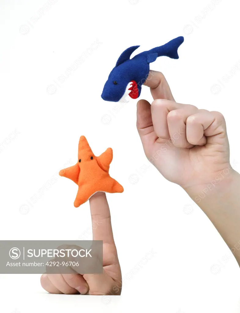 Fish finger puppets