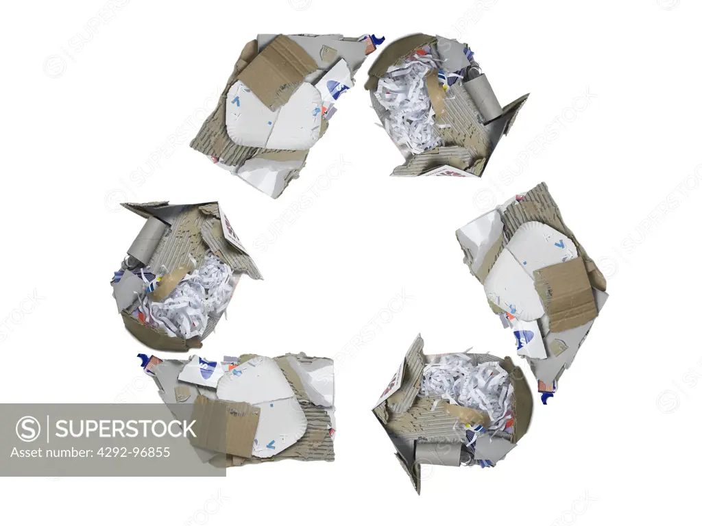 Recycling symbol made carton