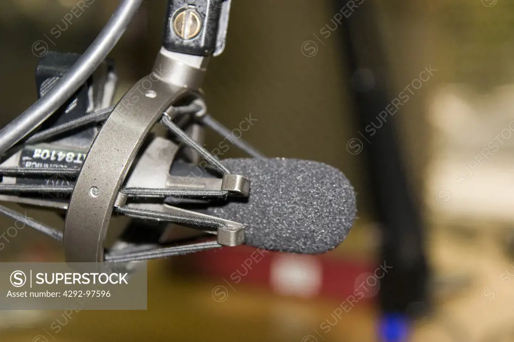 Close up of radio microphone