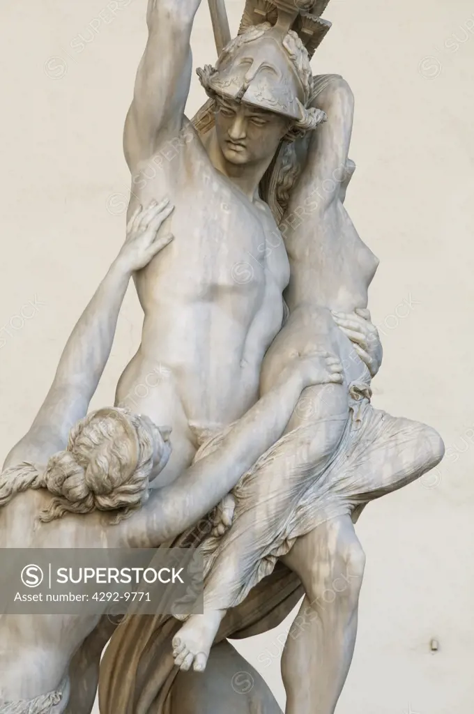 Italy, Tuscany, Florence, Signoria Square, Lanzi Loggia, Rape of The Sabine Women by Giambologna
