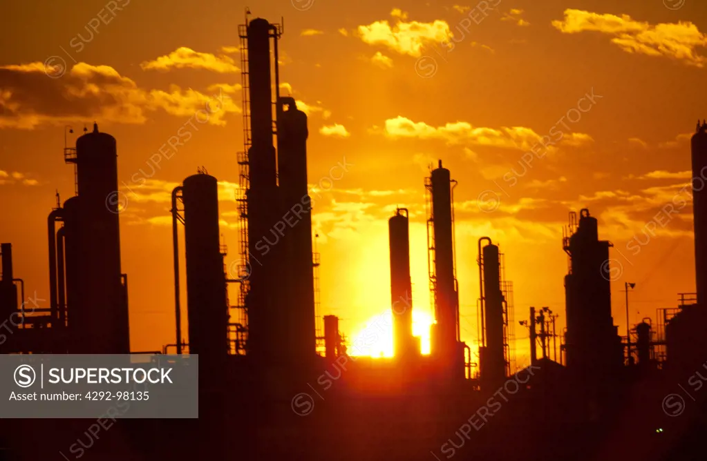 Oil / Gas Refinery at sunset