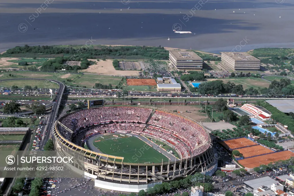 Argentina, Buenos Aires, aerial view of River Plata stadium
