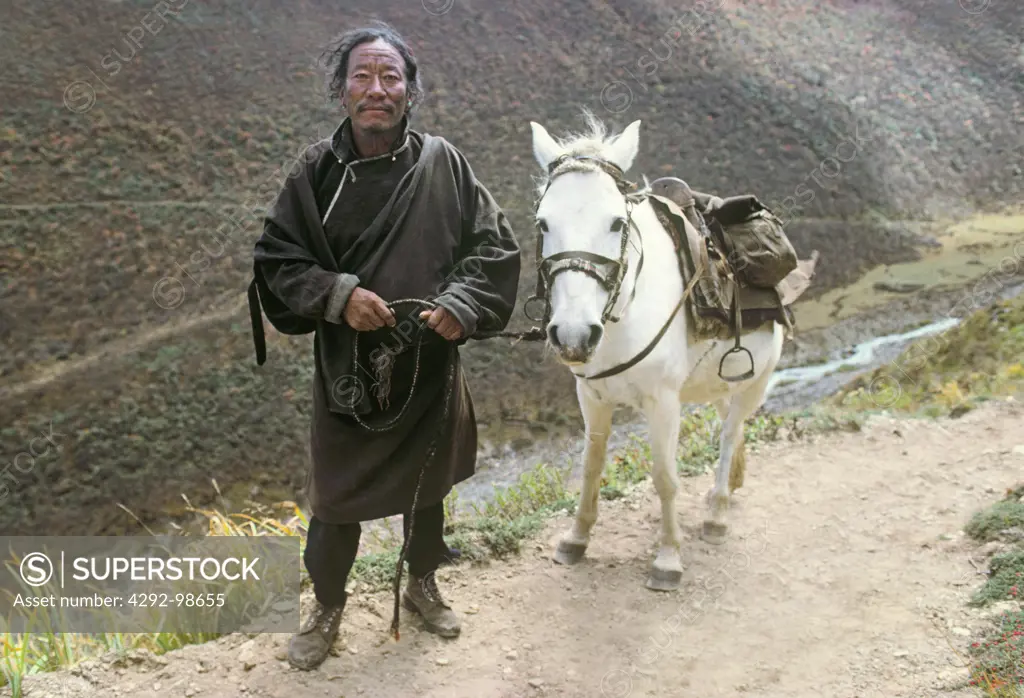 Yak Herdsman in Bhutan - The Himilaya